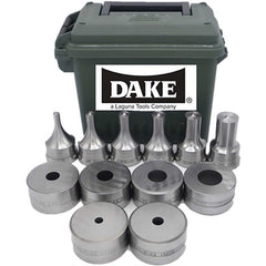 Ironworker Punch & Die Sets; Shape: Rectangle; Die Length: 1.125 in; Die Width: 1.812 in; Die Diameter: 11/32 in, 15/32 in, 19/32 in, 9/3.2 in, 23/32 in, 7/32 in; Punch Length: 2.125 in; Punch Width: 1.25 in; Punch Diameter: 0.188 in; Number Of Pieces: 12