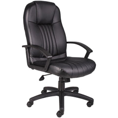 Task Chair:  PU Leather,  Adjustable Height,  Black