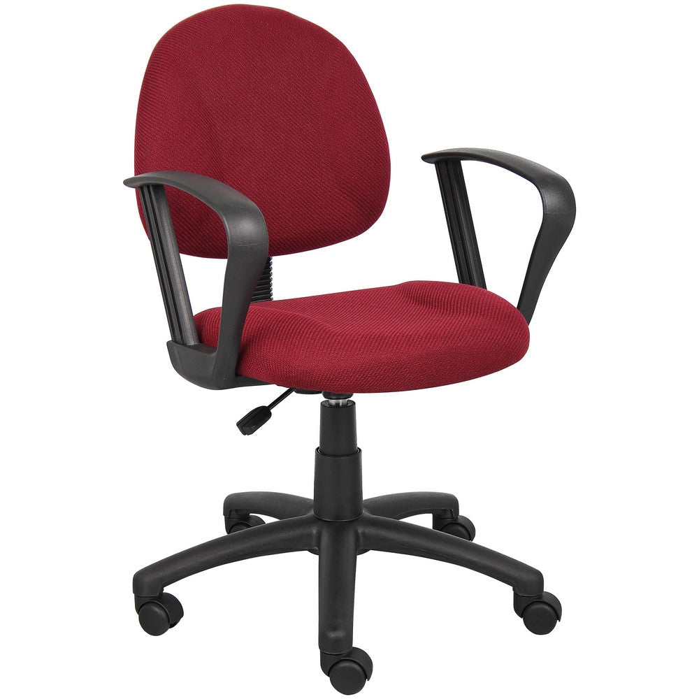 Task Chair:  Tweed,  Adjustable Height,  Burgundy