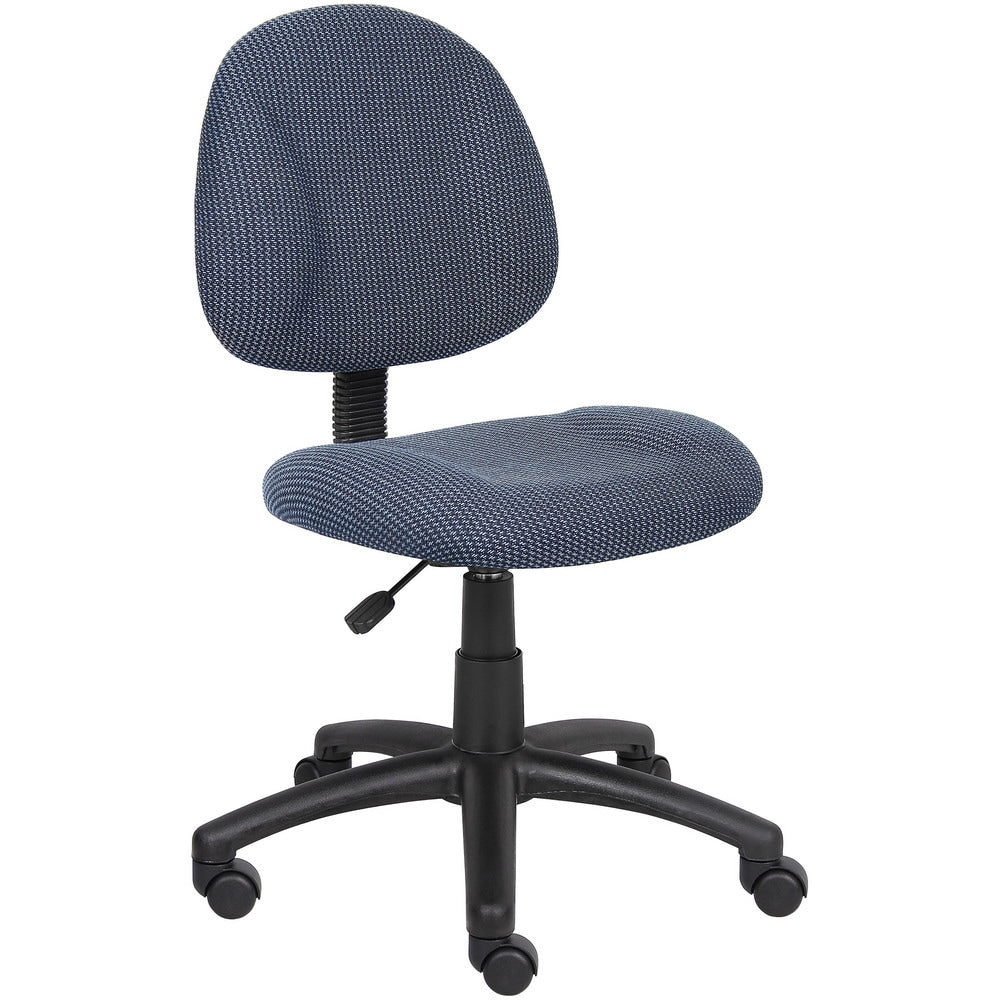 Task Chair:  Tweed,  Adjustable Height,  Blue