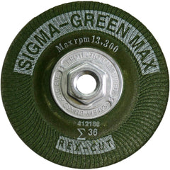 Depressed-Center Wheel: Type 27, 4-1/2" Dia, 1/4" Thick, 5/8-11 Hole, Aluminum Oxide & Zirconium