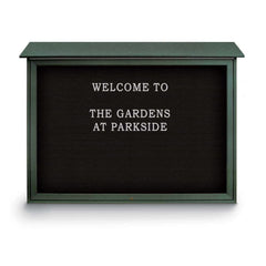 Enclosed Letter Board: 52" Wide, 40" High, Recycled Plastics, Woodland Green