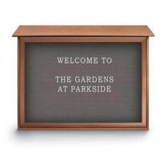 Enclosed Letter Board: 45" Wide, 36" High, Recycled Plastics, Cedar