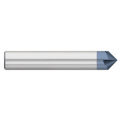 Chamfer Mill: 3/8" Dia, 3/8" Shank Dia, 45.00 deg, 4 Flute, Solid Carbide, Single End