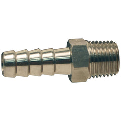 Barbed Hose Fittings; Fitting Type: Hose Barb Insert; Material: Stainless Steel; Thread Standard: MNPT; Thread Size: 1/8; End Connection: Hose Barb x Male NPT; Hose Inside Diameter (Inch): 1/8; Hose Outside Diameter: 1/8