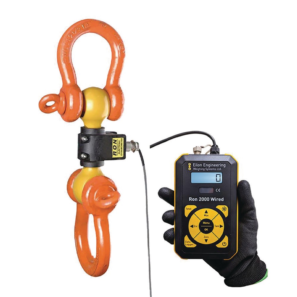 Crane Scales & Hanging Scales; Type: Shackle Type Wired Dynamometer; Capacity (Lb.): 110000.00; Capacity (kg): 49895.1607; Display Type: 6 Digit LCD; Scale Type: Dynamometer