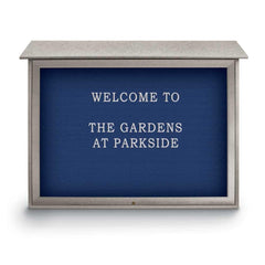 Enclosed Letter Board: 45" Wide, 36" High, Recycled Plastics, Light Gray