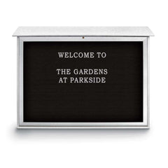 Enclosed Letter Board: 52" Wide, 40" High, Recycled Plastics, White