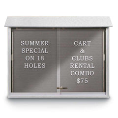 Enclosed Letter Board: 45" Wide, 36" High, Recycled Plastics, White