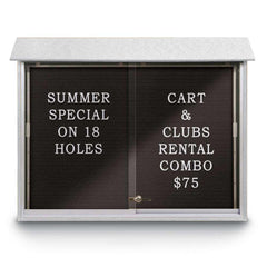 Enclosed Letter Board: 45" Wide, 36" High, Recycled Plastics, White