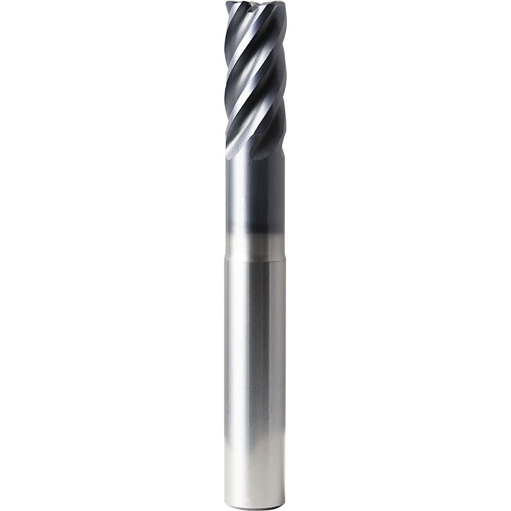 Corner Radius End Mill: 1" Dia, 2" LOC, 0.1200" Radius, 5 Flute, Solid Carbide