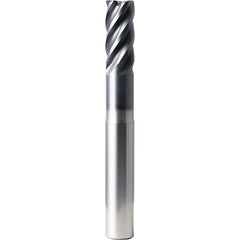 Corner Radius End Mill: 1/8" Dia, 1/4" LOC, 0.0300" Radius, 5 Flute, Solid Carbide