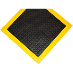 Anti-Fatigue Modular Anti-Fatigue Mat: Dry Environment, 44.0000" Long, 44.0000" Wide, 1" Thick, Beveled & Interlocking Edge, Black & Yellow