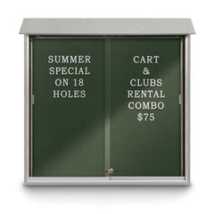 Enclosed Letter Board: 48" Wide, 48" High, Recycled Plastics, Light Gray