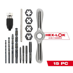 Tap, Die & Drill Sets; Minimum Tap Thread Size: 1/4"-20; Maximum Tap Thread Size: 1/2-13; Minimum Die Thread Size: 1/4"-20; Maximum Die Thread Size: 1/2"-13; Minimum Drill Size: 5/16; Maximum Drill Size: 27/64; Die Shape: Hex; Adjustable Die: No