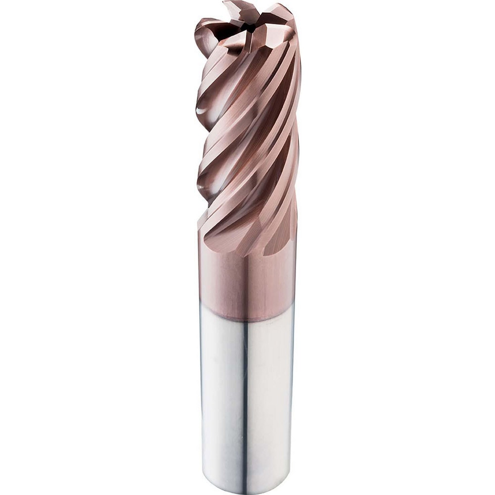 Corner Radius End Mill: 3/4" Dia, 2-1/4" LOC, 0.1200" Radius, 5 Flute, Solid Carbide