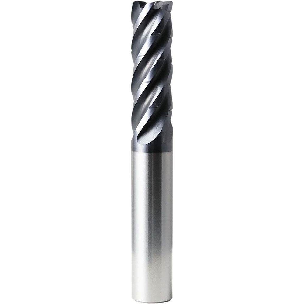 Corner Radius End Mill: 1" Dia, 3" LOC, 0.0100" Radius, 5 Flute, Solid Carbide