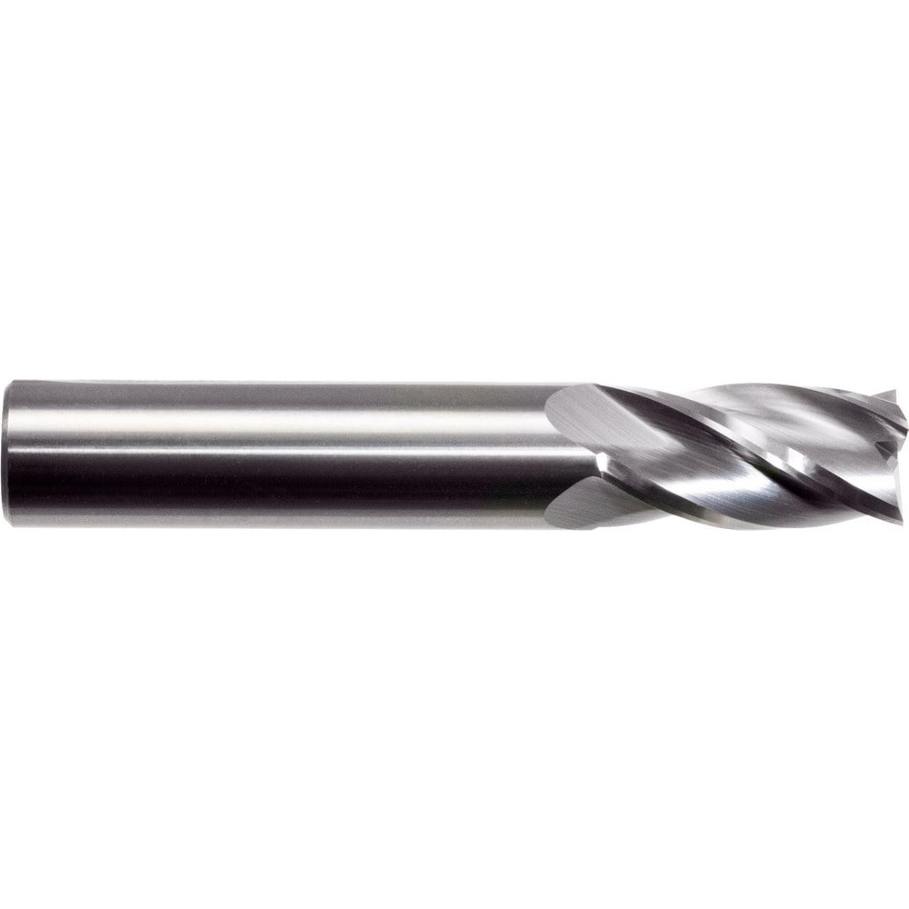 Corner Radius End Mill: 3/16" Dia, 5/8" LOC, 0.76 mm Radius, 4 Flute, Solid Carbide