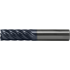 Corner Radius End Mill: 5/8" Dia, 3" LOC, 0.76 mm Radius, 7 Flute, Solid Carbide