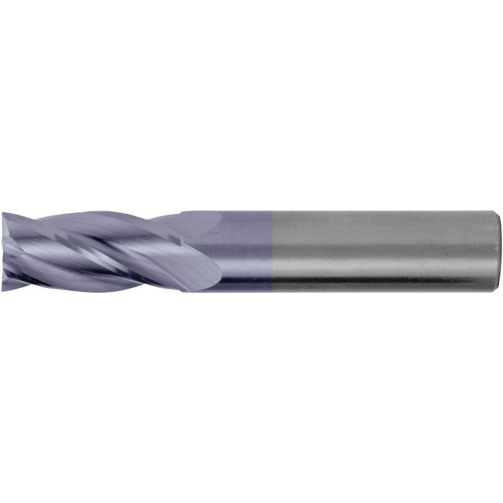 Corner Radius End Mill: 3/16" Dia, 5/8" LOC, 0.51 mm Radius, 4 Flute, Solid Carbide