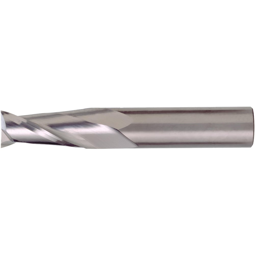 Square End Mill: 3/8" Dia, 1-1/8" LOC, 2 Flute, Solid Carbide