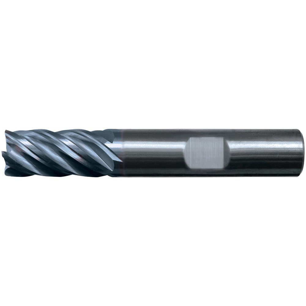 Square End Mill: 1" Dia, 2-1/4" LOC, 5 Flute, Solid Carbide