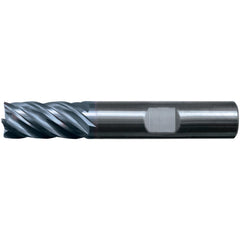 Corner Radius End Mill: 1/2" Dia, 2" LOC, 0.76 mm Radius, 5 Flute, Solid Carbide