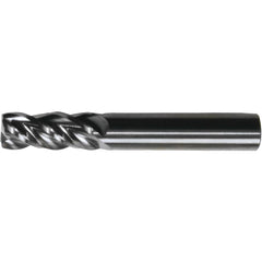 Corner Radius End Mill: 1/8" Dia, 1/4" LOC, 0.25 mm Radius, 4 Flute, Solid Carbide