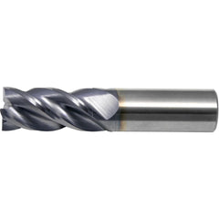 Square End Mill: 1" Dia, 1-1/2" LOC, 4 Flute, Solid Carbide