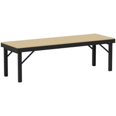 Work Table: 96" Wide, 26 to 42" High, Powder Coated, Wood Top, Steel Base, Black