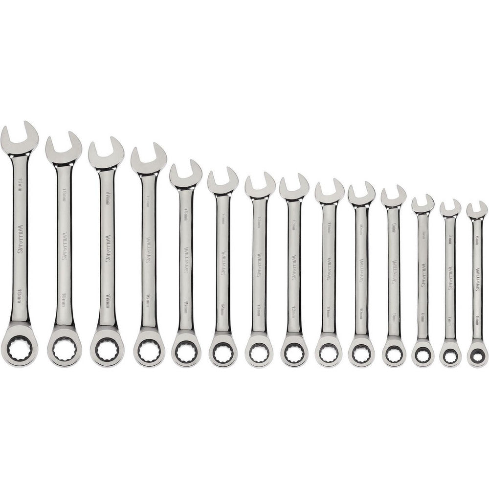 Combination Wrench Set: 14 Pc, Metric