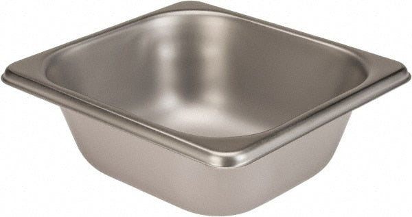 Food Pan Container: Stainless Steel, Rectangular