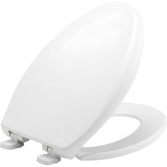 Toilet Seats; Type: Closed, Standard; Style: Elongated; Material: Plastic; Color: White; Outside Width: 14.000 in; Inside Width: 8.1250 in; Hinge Design: Stay-Tite;Slow Close;Stainless Steel; Length (Inch): 18.50 in