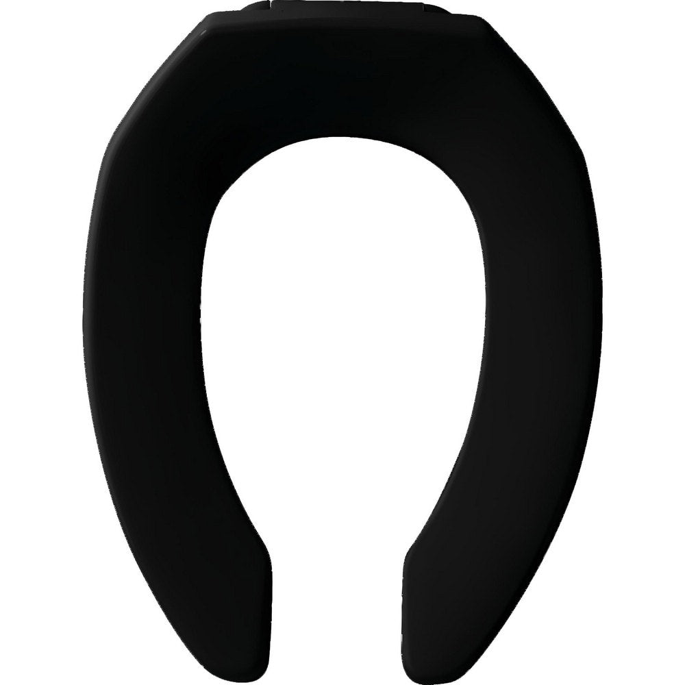 Toilet Seats; Type: Standard, Open; Style: Elongated; Material: Plastic; Color: Black; Outside Width: 14.500 in; Inside Width: 7.9380 in; Hinge Design: Stay-Tite;External Check;Stainless Steel; Length (Inch): 18.56 in