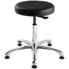 Swivel & Adjustable Stools; Base Type: Polished Aluminum; Seat Material: Vinyl; Foot Type: Glide; Weight Capacity: 300 lb; Seat Color: Black