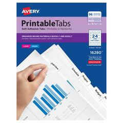 1 1/4 x 1" 96 Tabs, Unpunched, Self-Adhesive File Folder Tabs