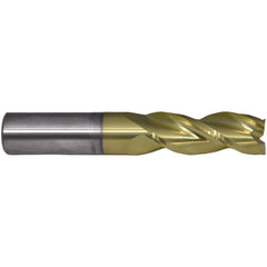 Square End Mill: 5/8" Dia, 3-3/4" LOC, 3 Flute, Solid Carbide