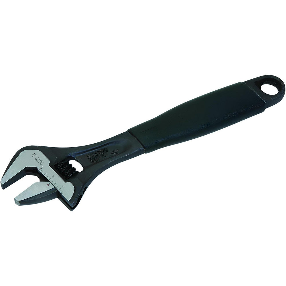 Adjustable Wrench: 8" OAL, 1-3/32" Jaw Capacity