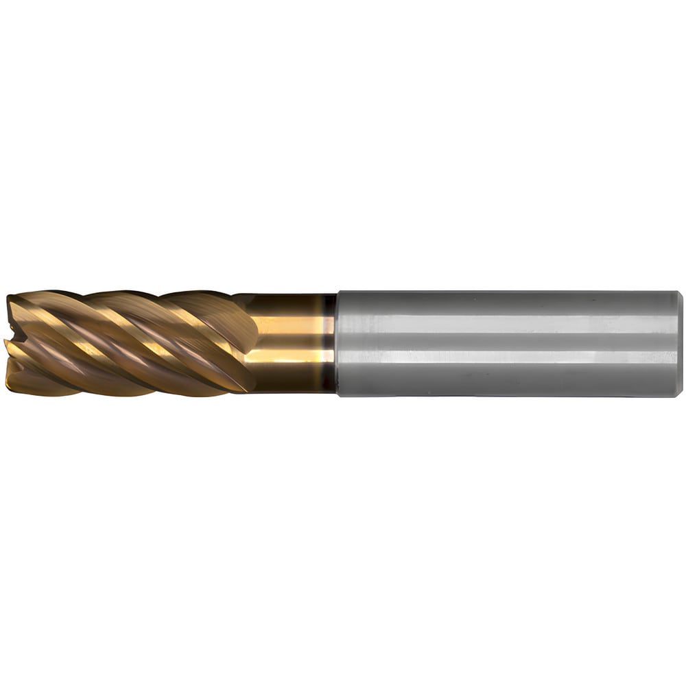 Corner Radius End Mill: 25 mm Dia, 45.00 mm LOC, 1.00 mm Radius, 6 Flute, Solid Carbide