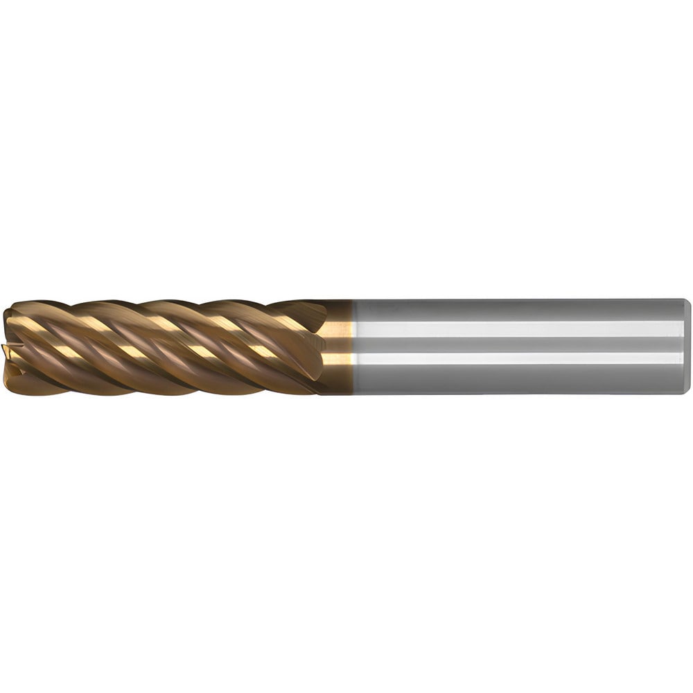 Corner Radius End Mill: 3/4" Dia, 4" LOC, 0.0300" Radius, 6 Flute, Solid Carbide