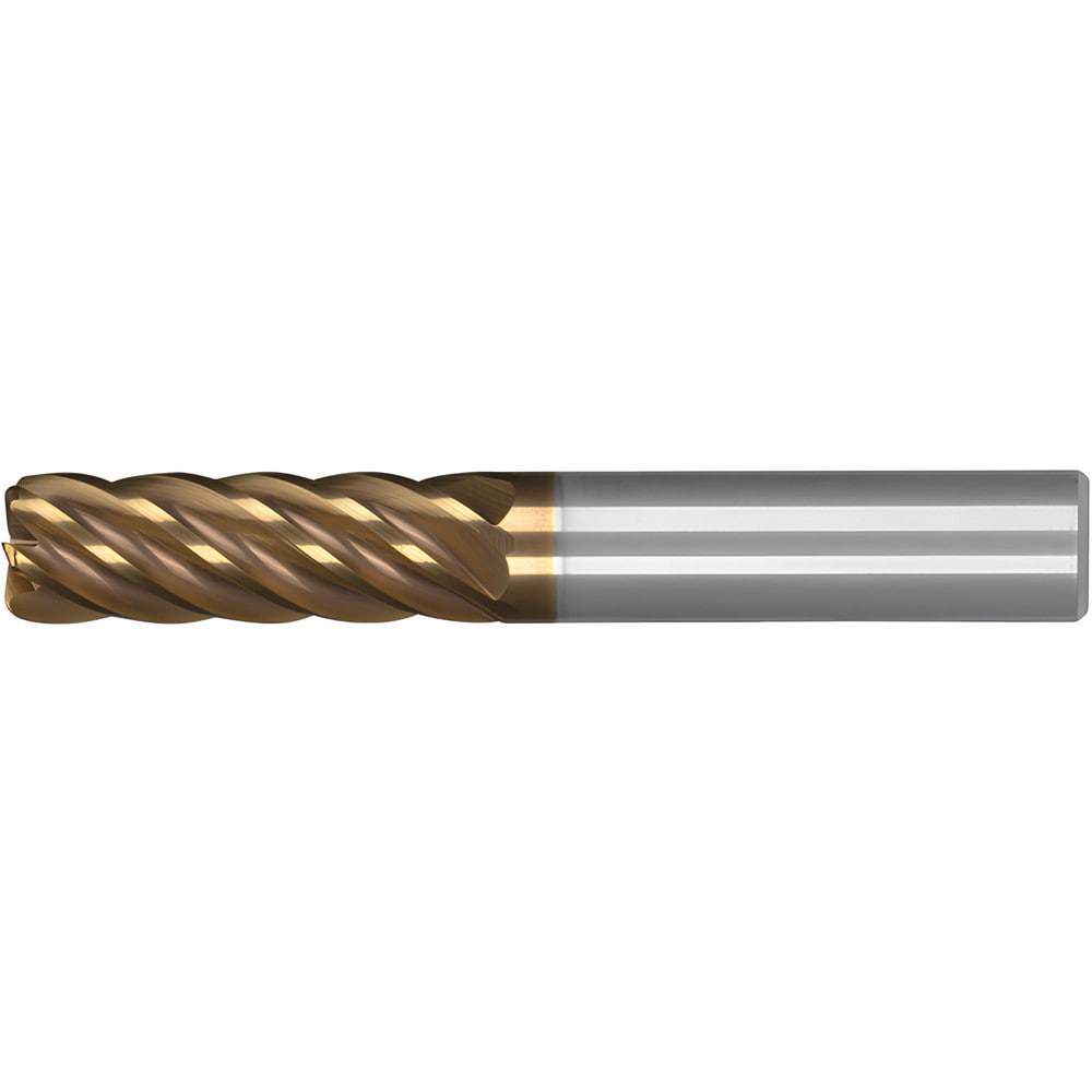 Corner Radius End Mill: 3/4" Dia, 3" LOC, 0.1900" Radius, 6 Flute, Solid Carbide