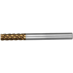 Corner Radius End Mill: 3/8" Dia, 1-1/8" LOC, 0.0150" Radius, 5 Flute, Solid Carbide