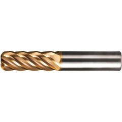 Corner Radius End Mill: 1" Dia, 1-3/4" LOC, 0.1200" Radius, 6 Flute, Solid Carbide