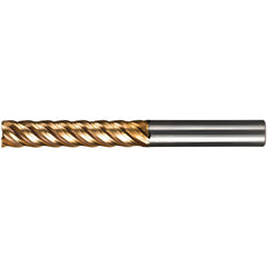 Corner Radius End Mill: 3/4" Dia, 3-3/4" LOC, 0.1200" Radius, 5 Flute, Solid Carbide