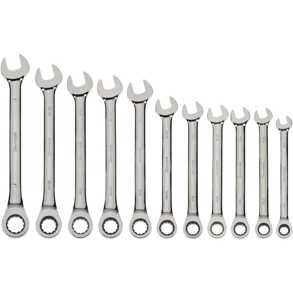 Combination Wrench Set: 11 Pc, Inch