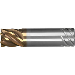 Corner Radius End Mill: 1" Dia, 1" LOC, 0.2500" Radius, 6 Flute, Solid Carbide