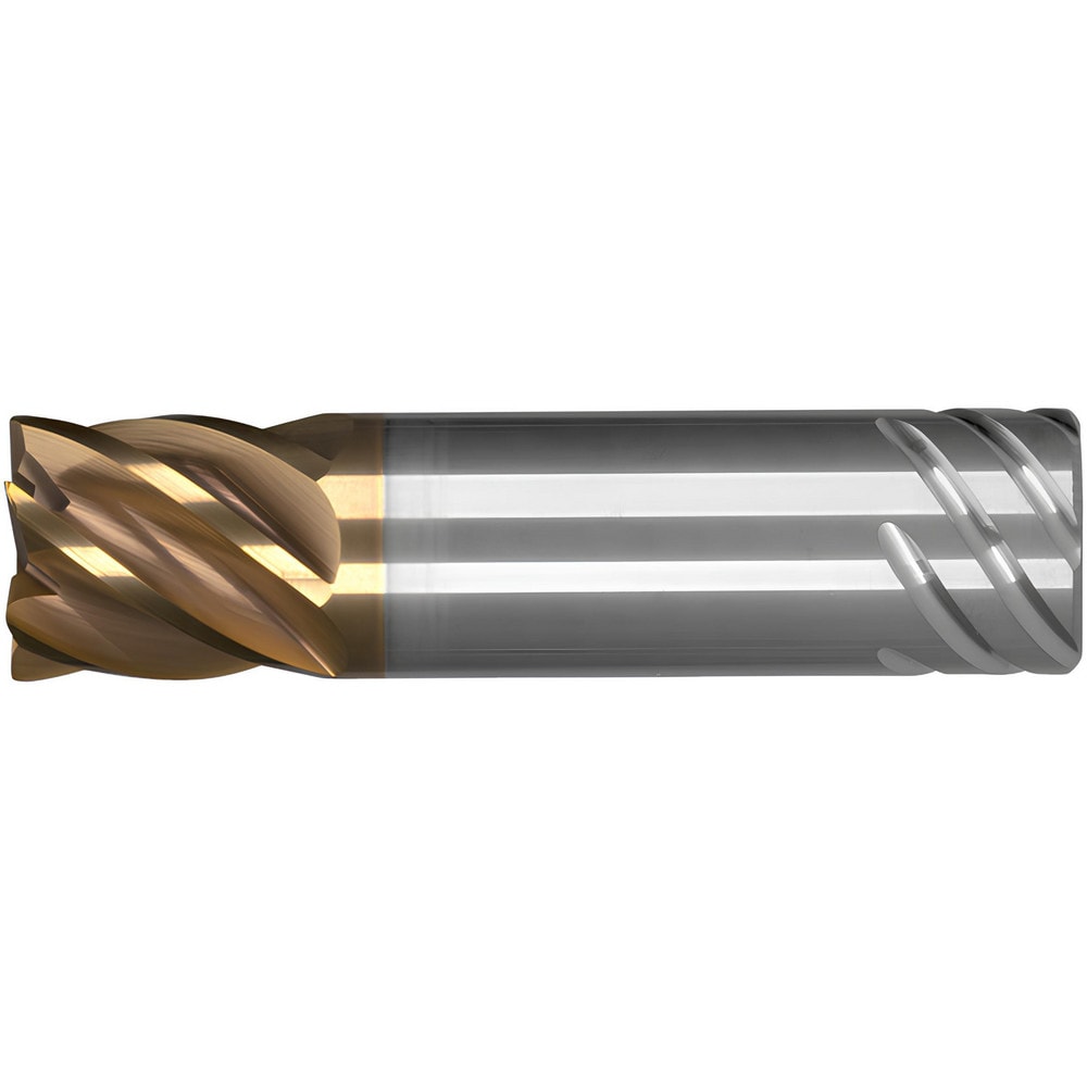 Corner Radius End Mill: 1" Dia, 4" LOC, 0.1200" Radius, 6 Flute, Solid Carbide