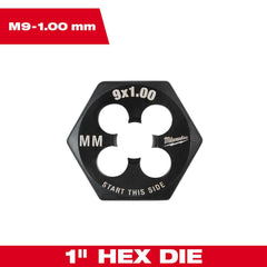 Hex Rethreading Die:  Right Hand, No Carbon Steel