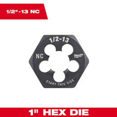 Hex Rethreading Die:  Right Hand, No Carbon Steel