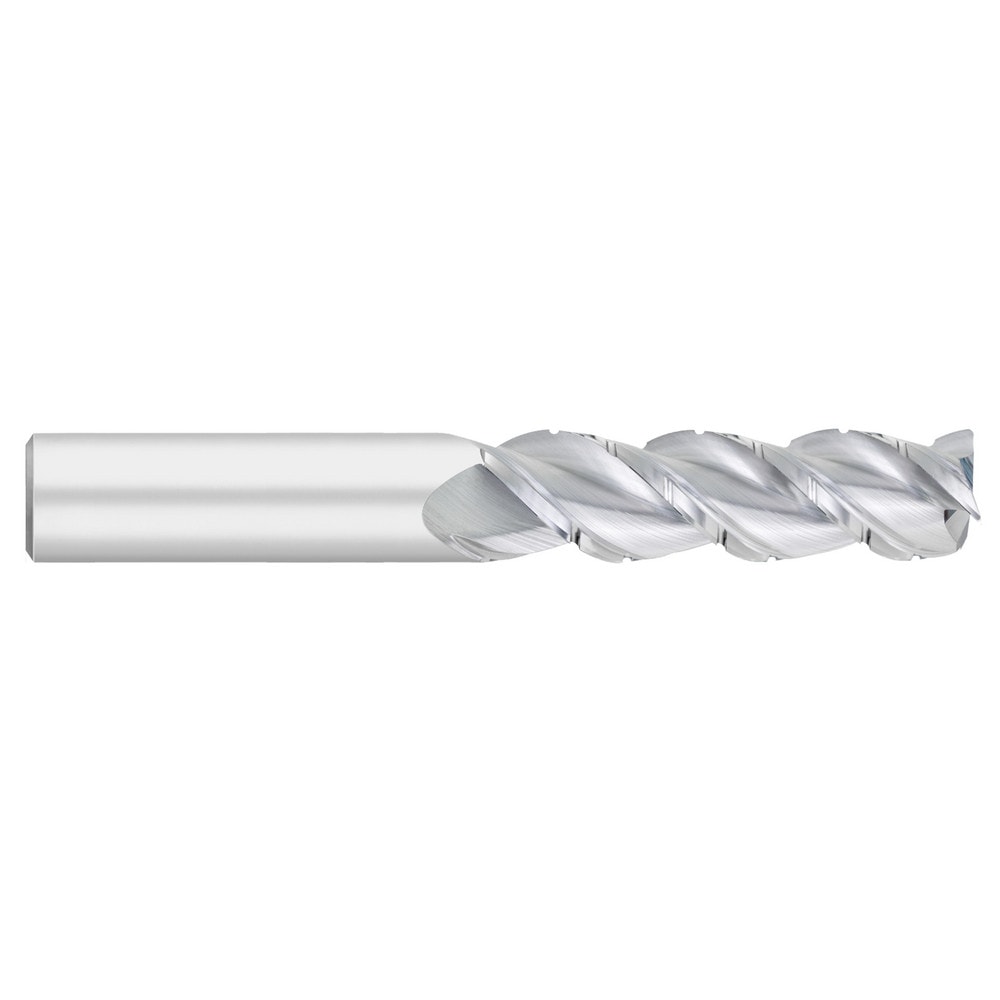 Corner Radius End Mill: 1/8" Dia, 3/4" LOC, 0.0150" Radius, 3 Flute, Solid Carbide